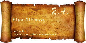 Ripp Alfonza névjegykártya